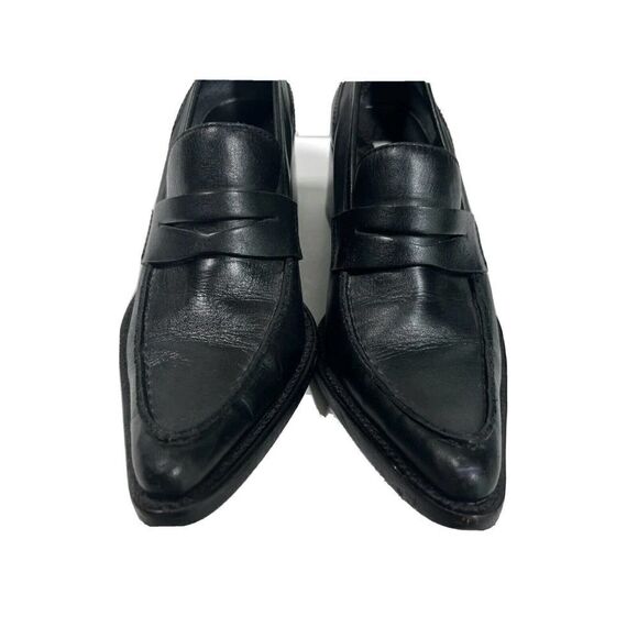 Steve Madden Womens Black Penny Loafer Shoes Block Heel Pointed Toe Size 6 - Picture 2 of 11